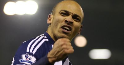 Peter Odemwingie: Celebrates his equaliser for West Brom